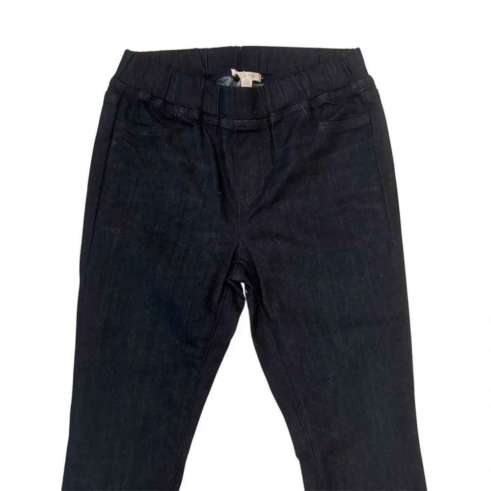 Eileen Fisher Navy Stretch Denim Organic Cotton Petite Size 2P - Picture 2 of 11
